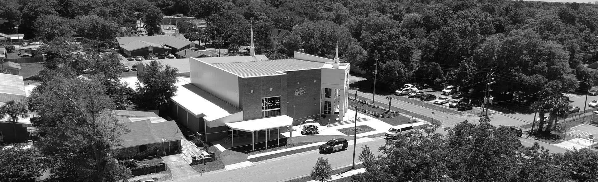 Aerial view of St. john Divine Missionary Baptist Church